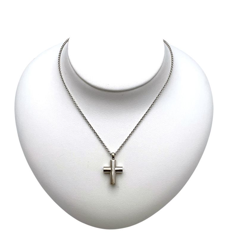 BVLGARI Latin Cross Necklace in 750WG Gold - Exquisite Craftsmanship