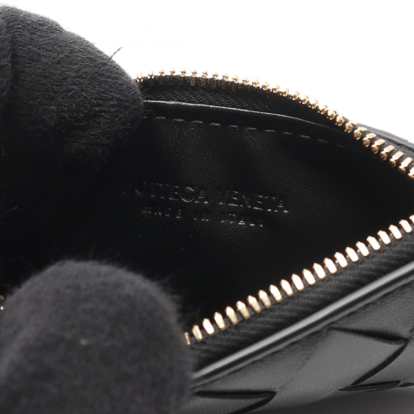 BOTTEGA VENETA Intrecciato Leather Card Case - Black