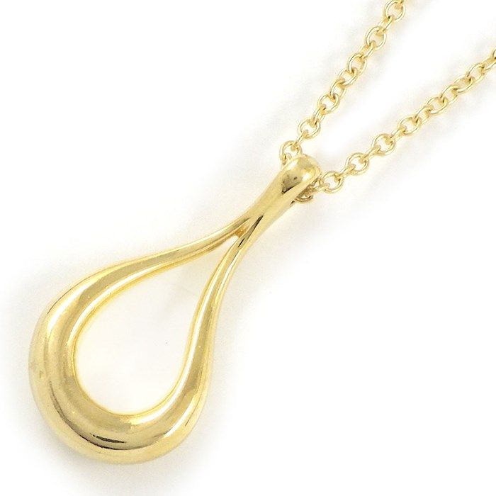 Tiffany & Co. Open Teardrop Necklace in K18 Yellow Gold