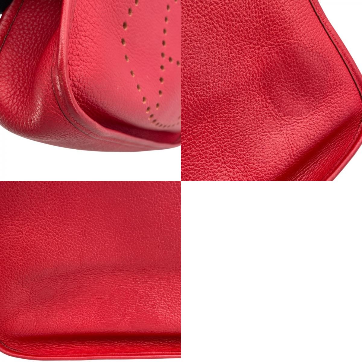 HERMES Evelyne 1 PM in Rouge Kazak with Silver Hardware