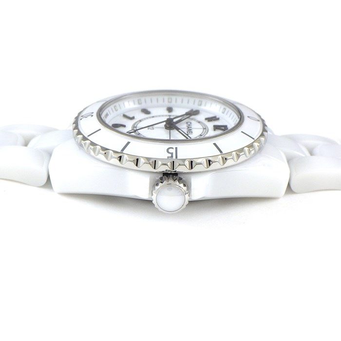 Chanel J12 H5698 White Dial Ceramic & Stainless Steel Watch