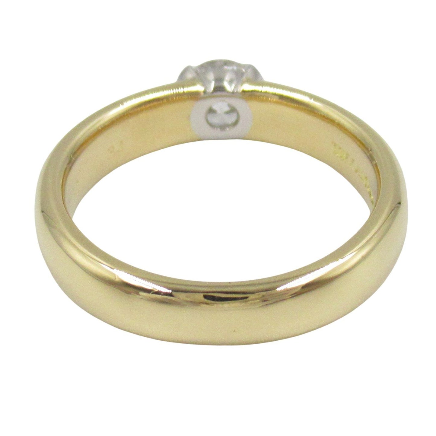 TIFFANY & CO 18K Yellow Gold & Platinum Solitaire Ring - Size 9