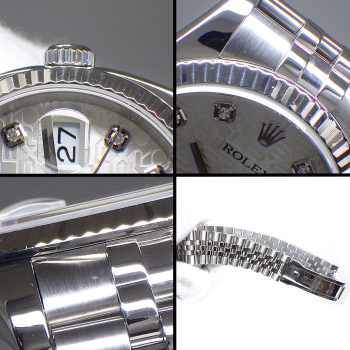 Rolex Datejust 36 116234G - Diamond Index, Fluted Bezel, Silver Dial