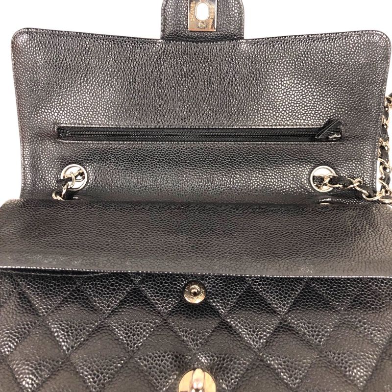 CHANEL Matelassé 25 Black Caviar Leather Shoulder Bag