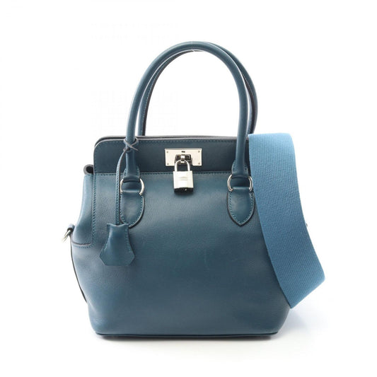 HERMES Toolbox 20 Handbag in Blue Swift Leather - Timeless Elegance