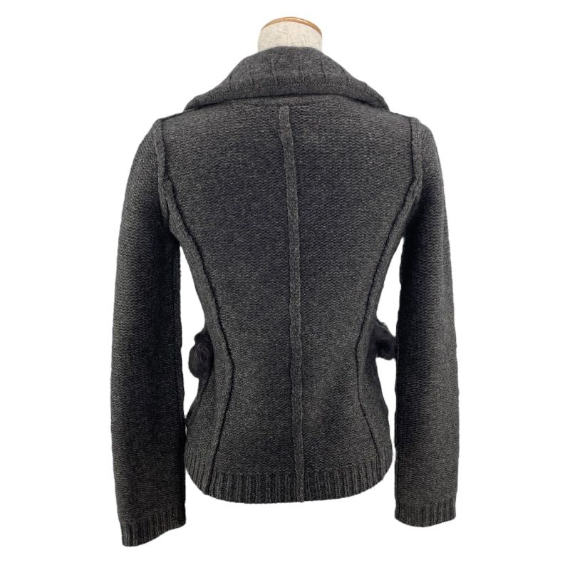 Emporio Armani Women's Grey Wool Knit Jacket - Timeless Elegance