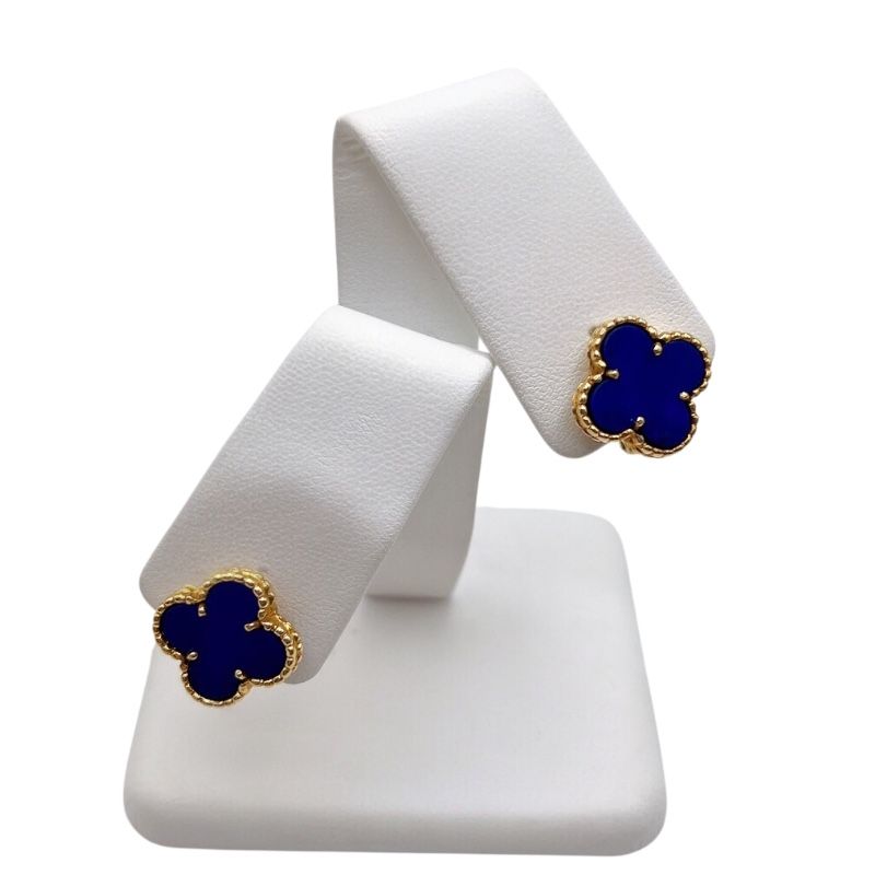 Van Cleef & Arpels Vintage Alhambra Earrings in K18 Gold & Lapis Lazuli