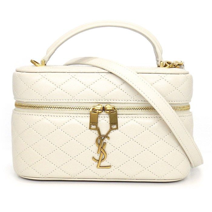 YSL Gabby Vanity Shoulder Bag in Vintage White Lambskin