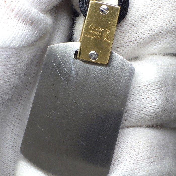 Cartier Santos 100 Pendant Necklace in K18 Yellow Gold & Stainless Steel