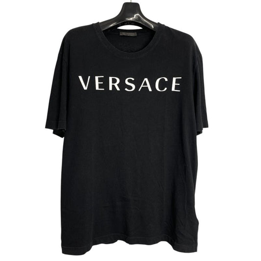 Versace Logo Print T-Shirt in Black Cotton - Men's XL