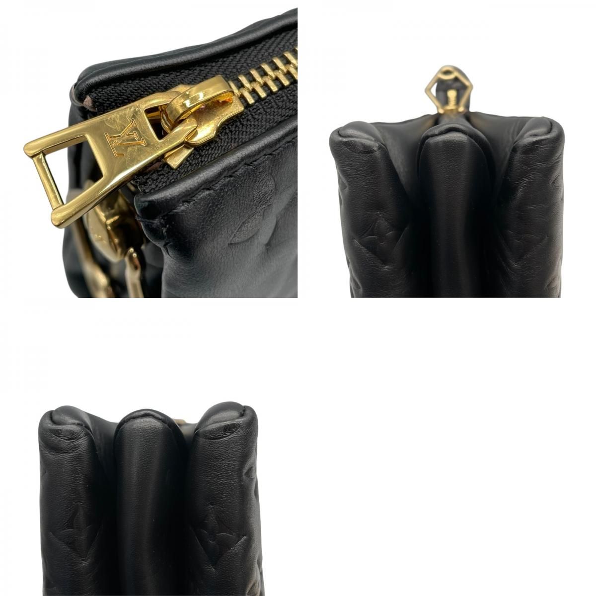 Louis Vuitton Pochette Coussin M57790 Noir Embossed Lambskin Shoulder Bag