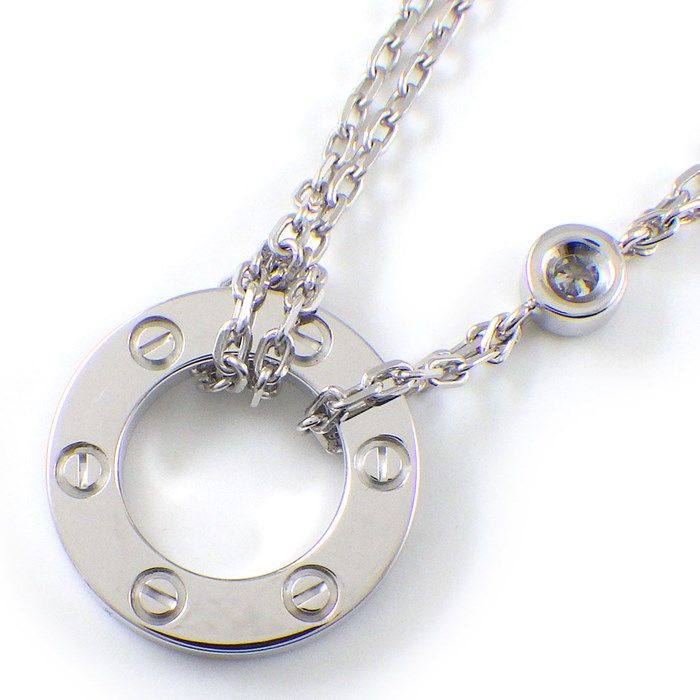 Cartier Love Necklace B7219400 with Diamonds in K18 White Gold