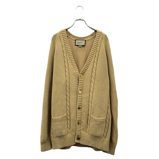 GUCCI Beige Cotton Cardigan - Timeless Elegance in XL