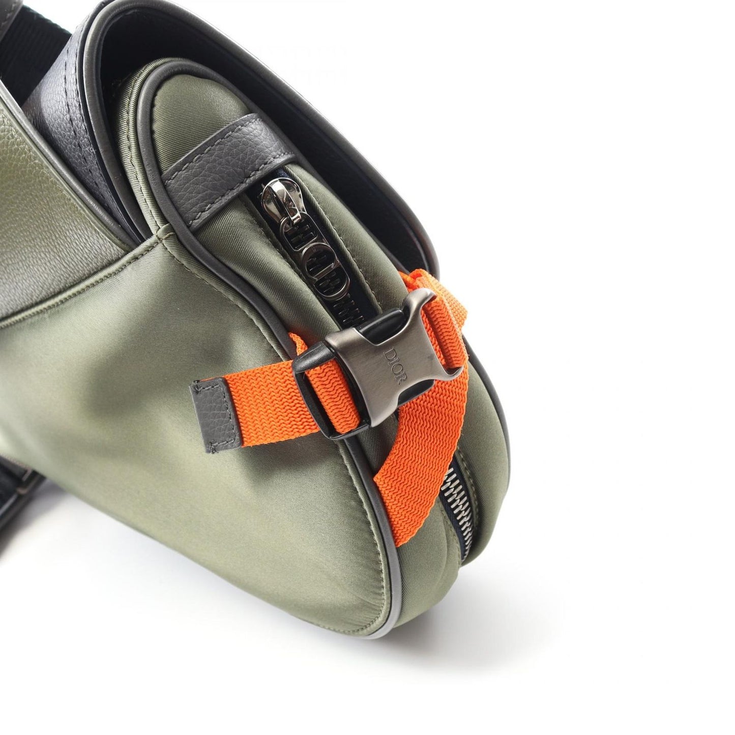 Dior x Sacai Saddle Mini Bag - Khaki/Navy Nylon & Leather