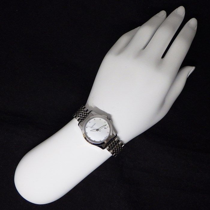 GUCCI G-Timeless 126.5 Quartz Watch with Diamond Indices
