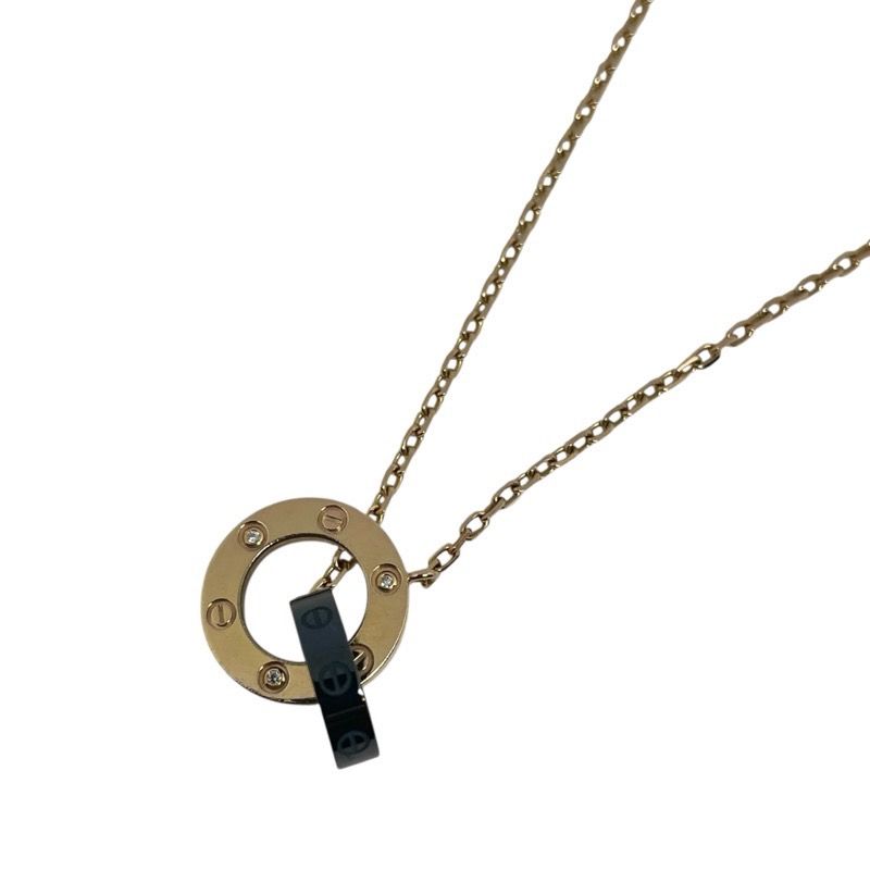 Cartier Love Circle Necklace with 3 Diamonds in 750PG/SS