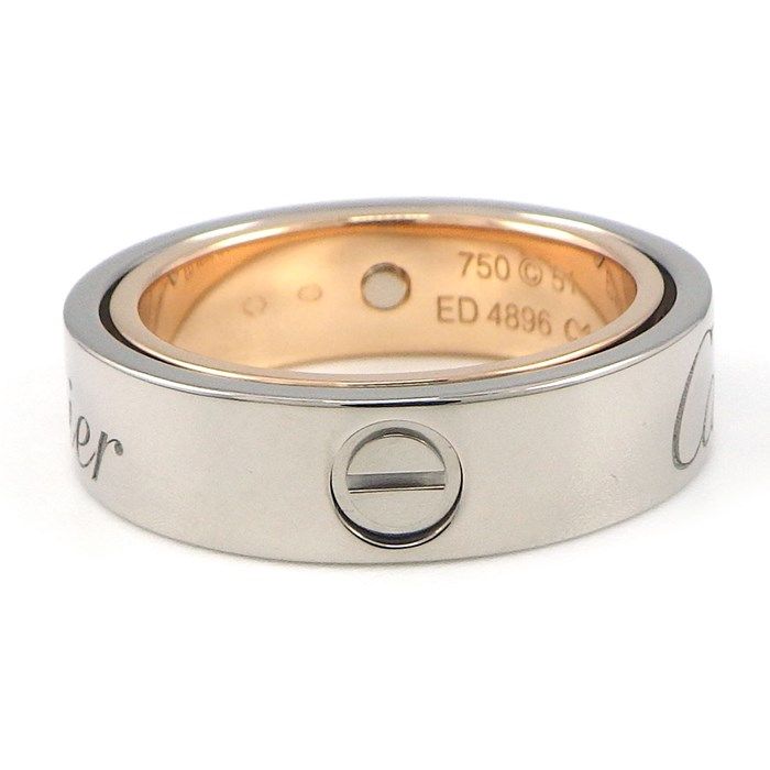 Cartier Love Secret Ring in K18 White & Pink Gold - Size 11