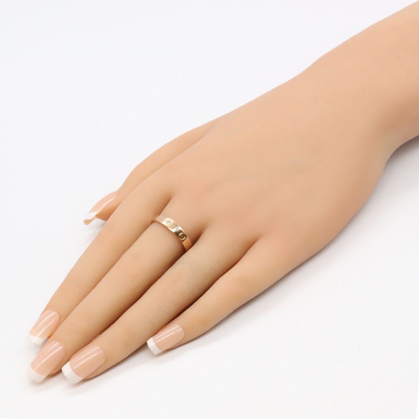 Cartier Mini Love Ring in 18K Pink Gold with Diamonds