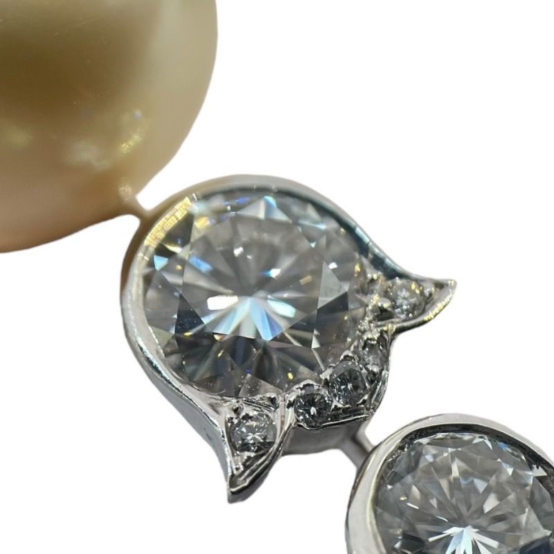 Cartier 2P Pearl Diamond Necklace in 750WG - Exquisite Elegance