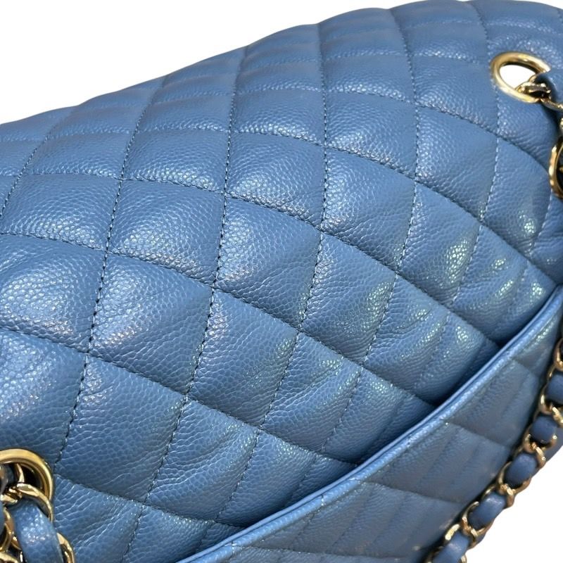 CHANEL Matelassé 25 Light Blue Caviar Skin Shoulder Bag