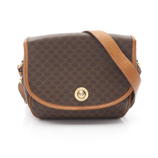 CELINE Macadam Shoulder Bag in Dark Brown PVC Coated Canvas