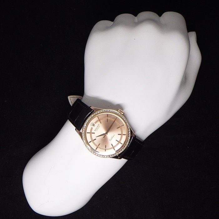 Rolex Cellini 50705RBR - Pink Gold with Diamond Bezel