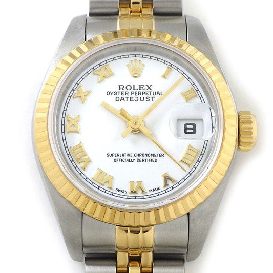 Rolex Datejust 79173 - 2001, Roman Index, White Dial, K18YG & SS