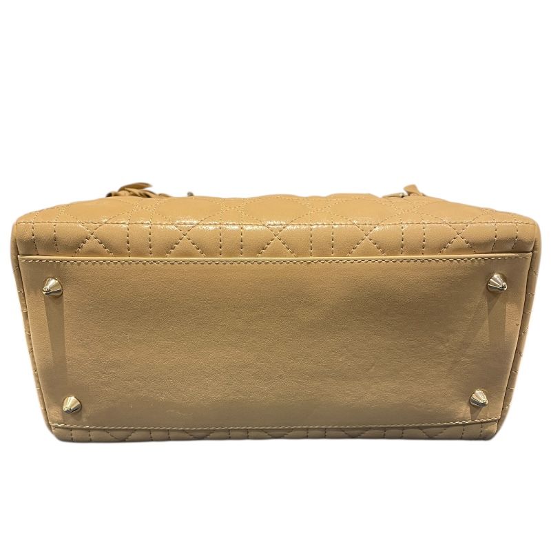 Christian Dior Lady Dior Medium Handbag in Beige Lambskin