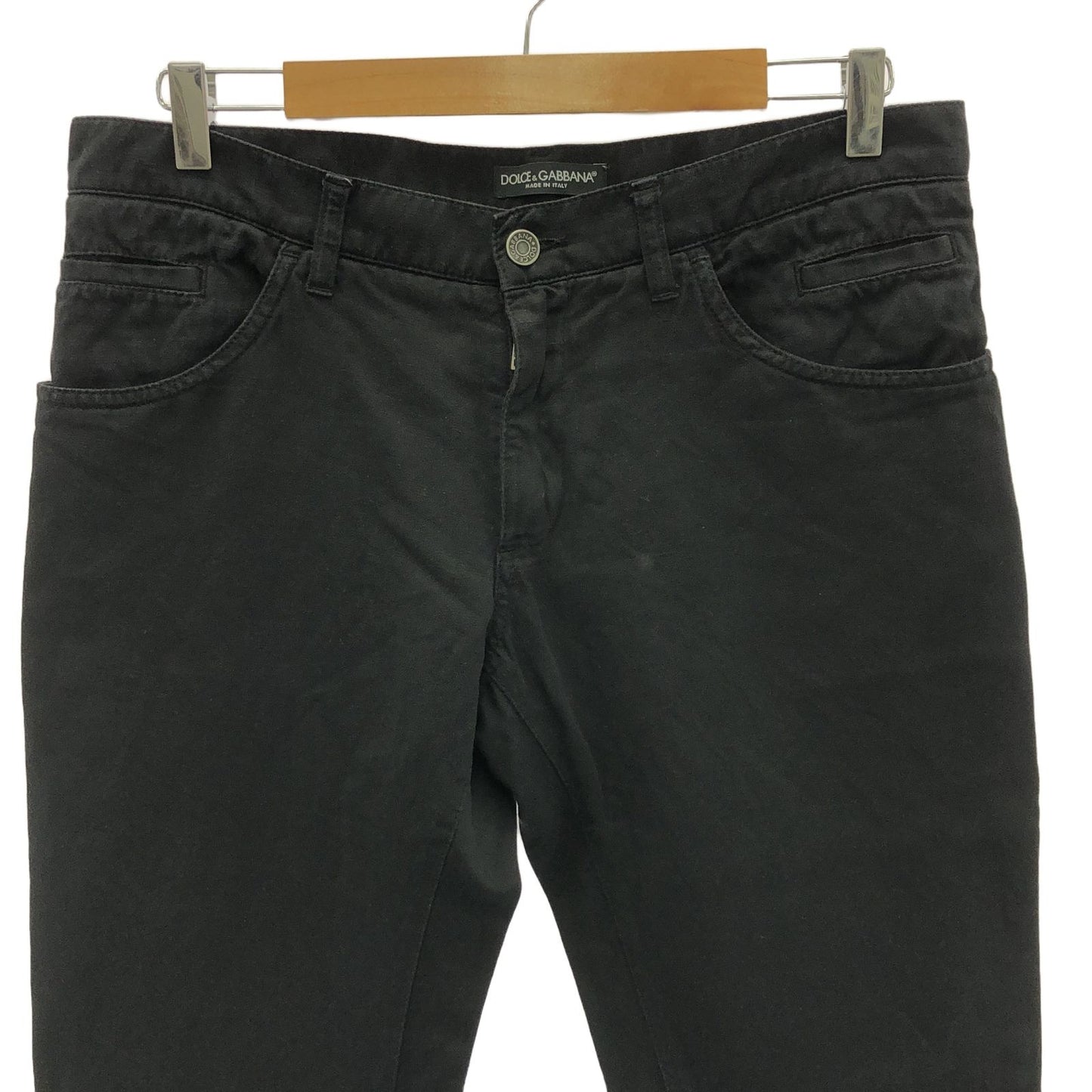 DOLCE & GABBANA Black Cotton Denim Pants - Size 48