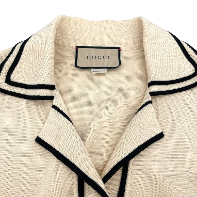 GUCCI Ivory Silk Blend Shirt Dress - Timeless Elegance