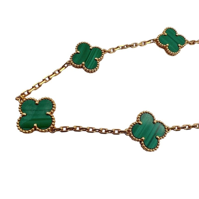Van Cleef & Arpels Vintage Alhambra Long Necklace K18 Malachite