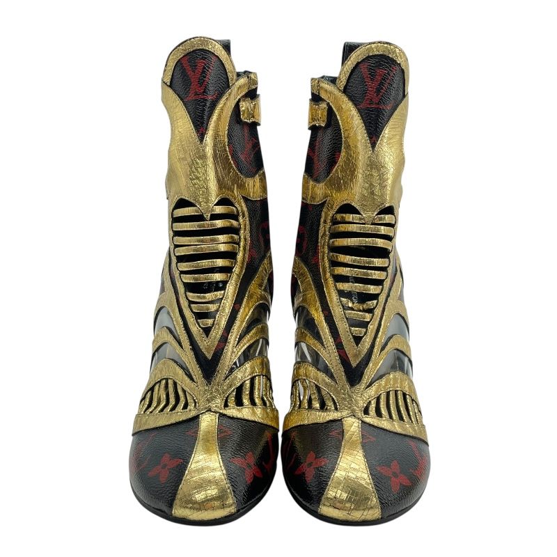 Louis Vuitton Queen of Hearts Monogram Infra Rouge Short Boots - Black