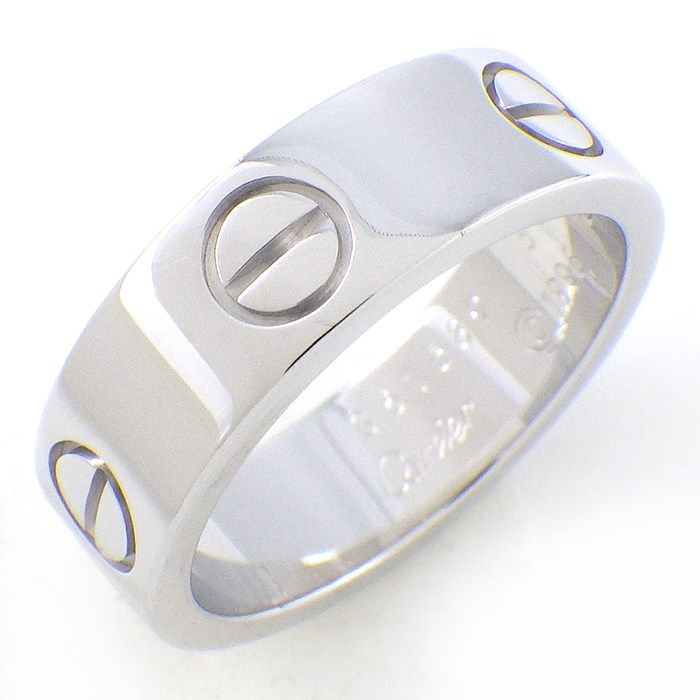 Cartier Love Ring Classic Model MM in K18 White Gold - Size 10