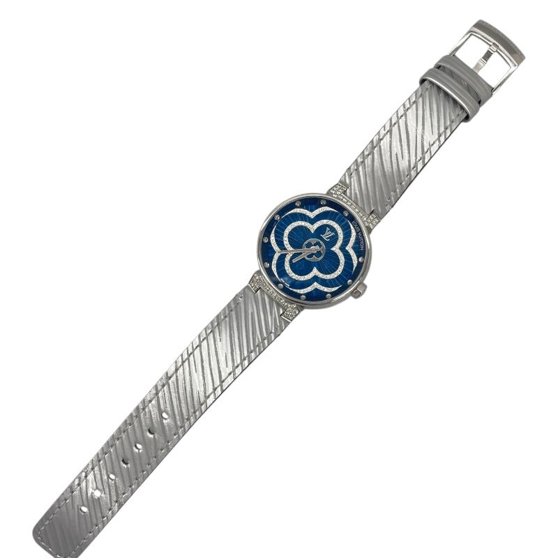 Louis Vuitton Tambour Moon Divine Blue Lacquer Watch for Women