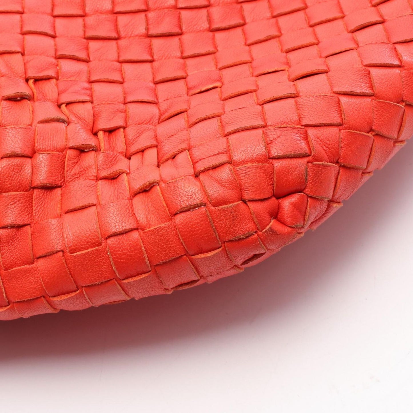 Bottega Veneta Intrecciato Red Leather Shoulder Bag