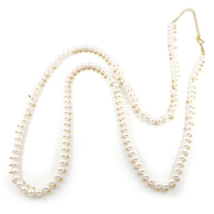 TASAKI Long Necklace in 18K Yellow Gold with Akoya Pearls