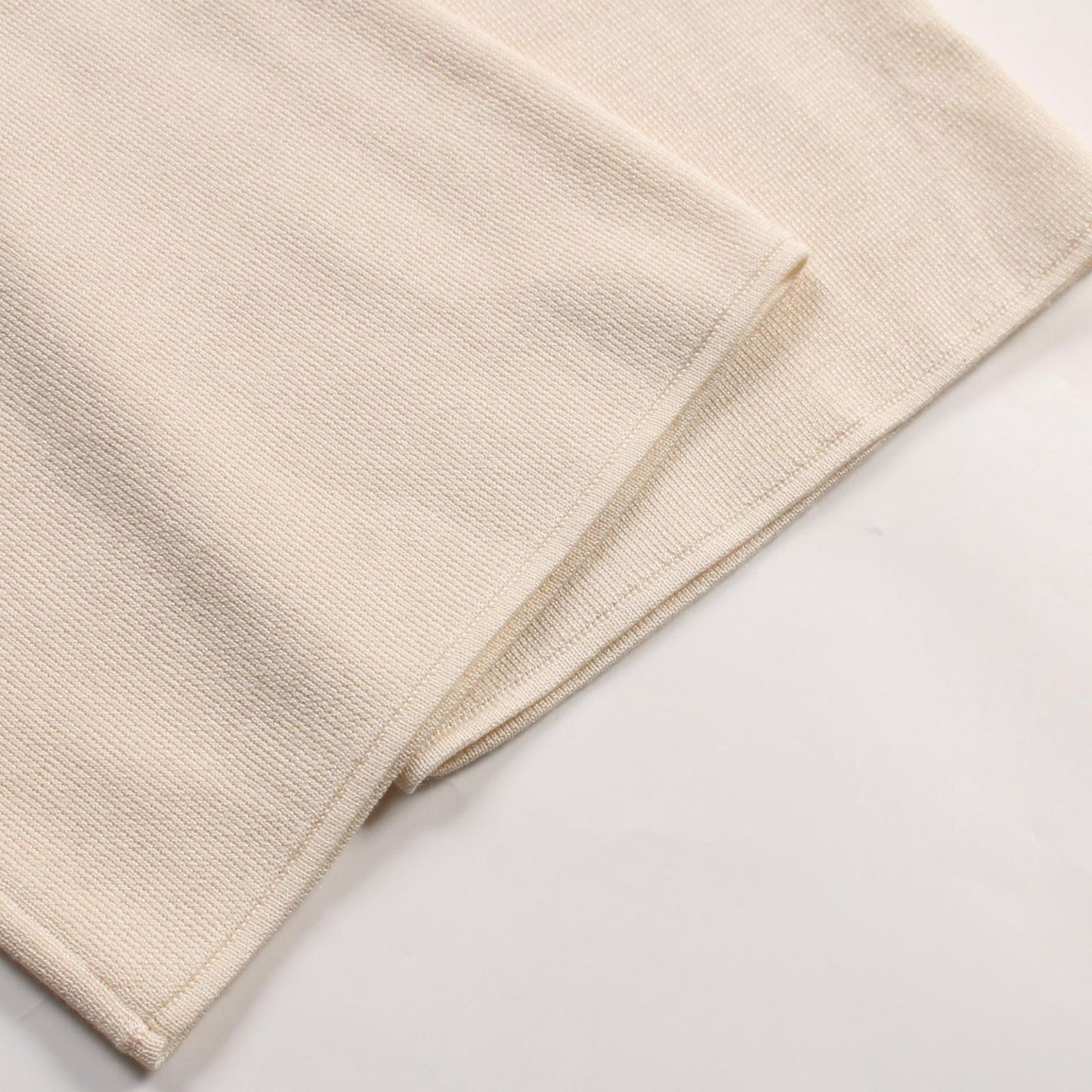 HERMES Twillene Cordeliere Beige Silk Cotton Sweater - Size 42