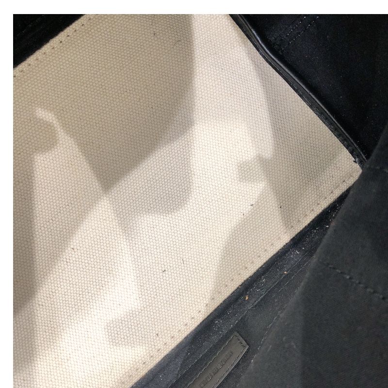 Balenciaga Navy Cabas S Handbag - White & Black Canvas