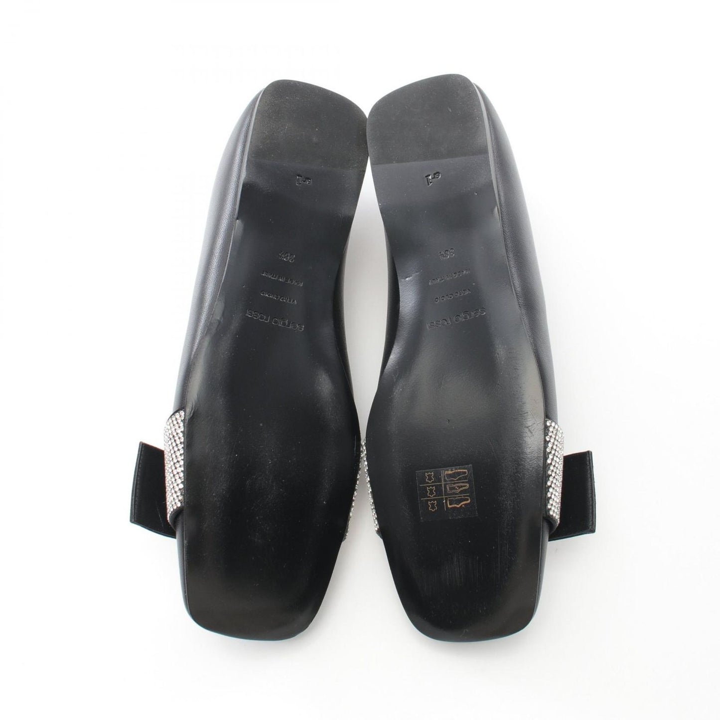 Sergio Rossi SR1 Black Leather Flats - Timeless Elegance