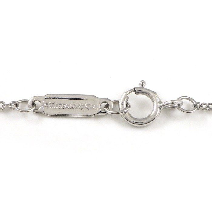 Tiffany & Co. T Smile Small Necklace with Diamonds in K18 White Gold