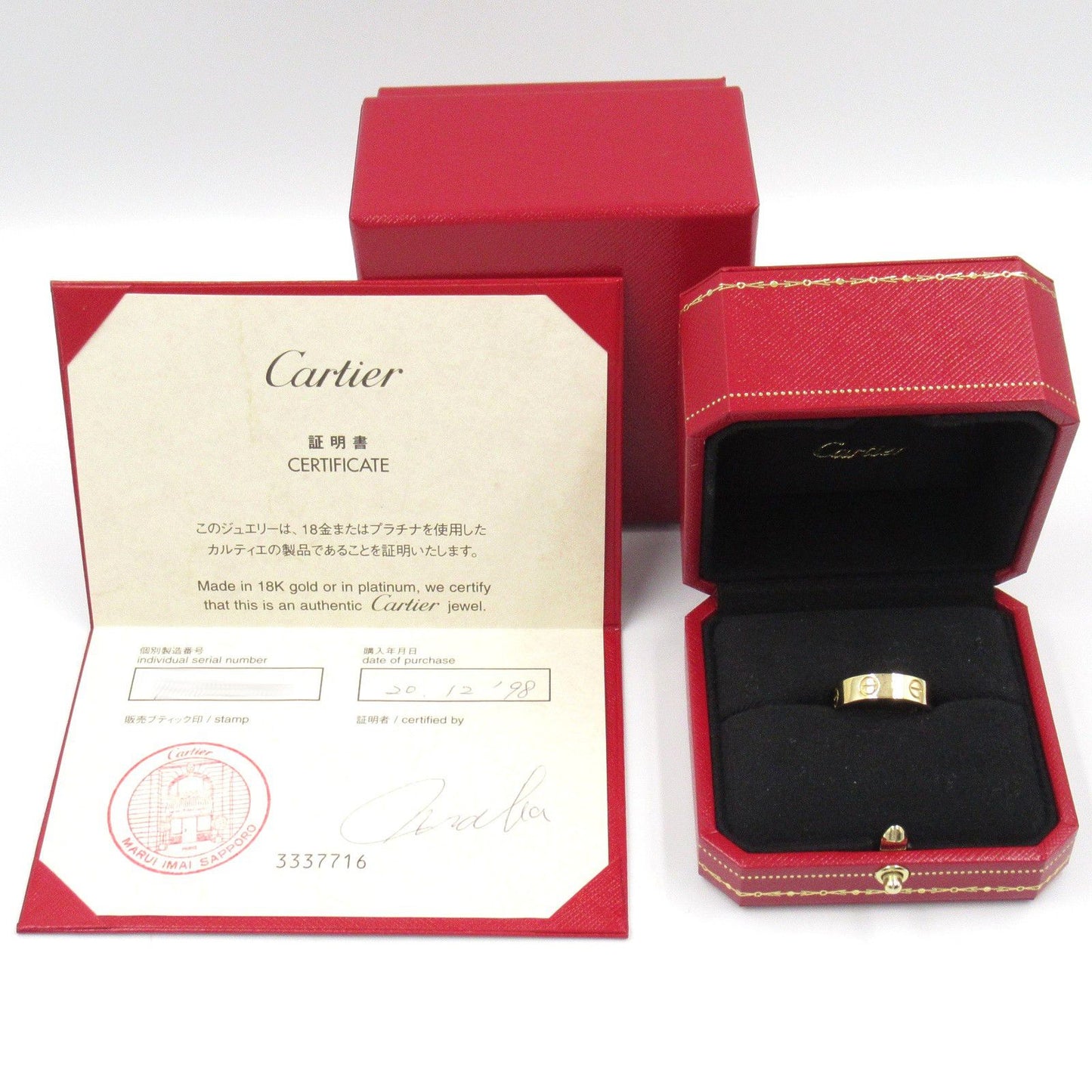 CARTIER Love Ring K18 Yellow Gold - Unisex Elegance