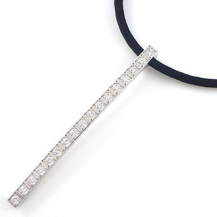 Cartier Diamond Necklace with Black Cord in 18K White Gold