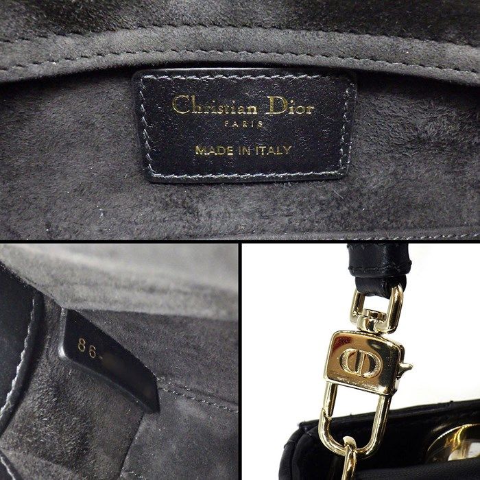 Dior Lady D-Joy Micro Shoulder Bag in Black Lambskin
