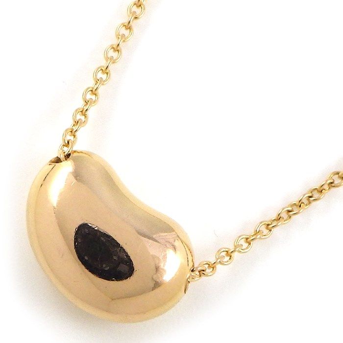 Tiffany & Co. 12mm Bean Design Necklace in K18 Pink Gold