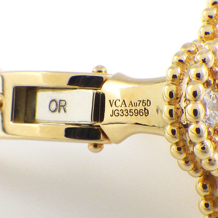 Van Cleef & Arpels Vintage Alhambra Diamond Earrings in 18K Yellow Gold