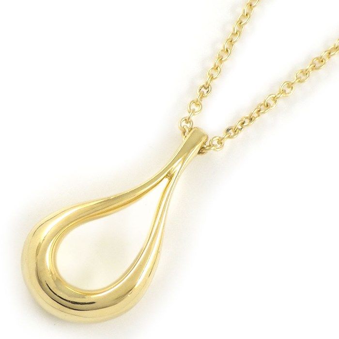 Tiffany & Co. Open Teardrop Necklace in K18 Yellow Gold