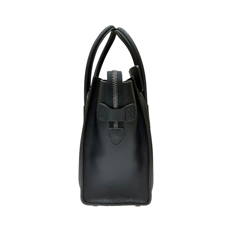 CELINE Luggage Micro Shopper Black Calf Leather Handbag