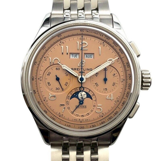 Breitling Premier B25 Datograph 42mm Salmon Pink Men's Watch
