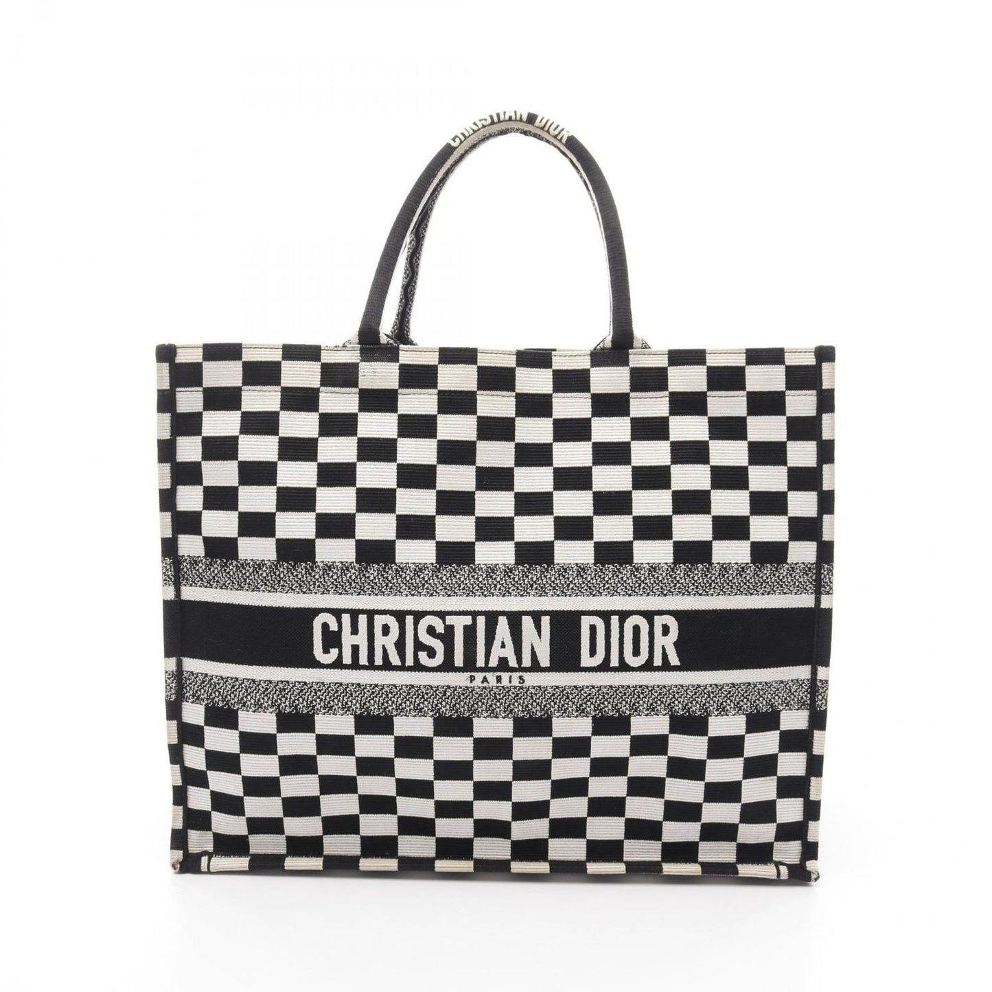 Dior Book Tote Large in Black & White Canvas - Timeless Elegance