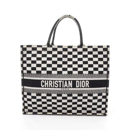 Dior Book Tote Large in Black & White Canvas - Timeless Elegance